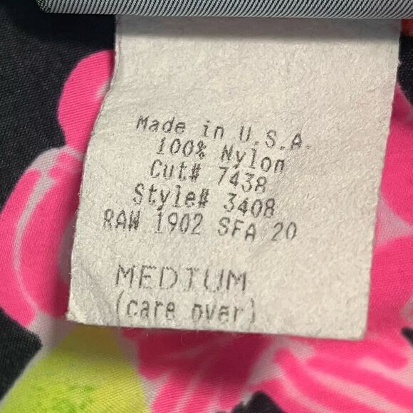 Vintage 80s JIMMY'Z Neon Tropical Floral Cropped Sleeveless Top Sz M - Picture 7 of 9